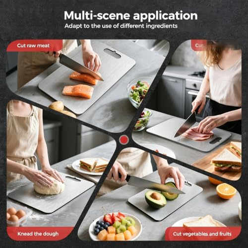 BTHW Titanium Cutting Board Set of 3 - XL 16" x 11" Double-Sided Non-Toxic Kitchen Chopping Boards
