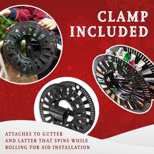 Gray Premium Christmas Light Storage Bag with Reels & Handles - Heavy Duty 600D