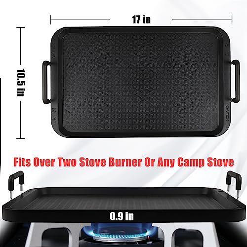 17" x 10.5" Flat Top Non-Stick Grill Pan - Dishwasher Safe Aluminum