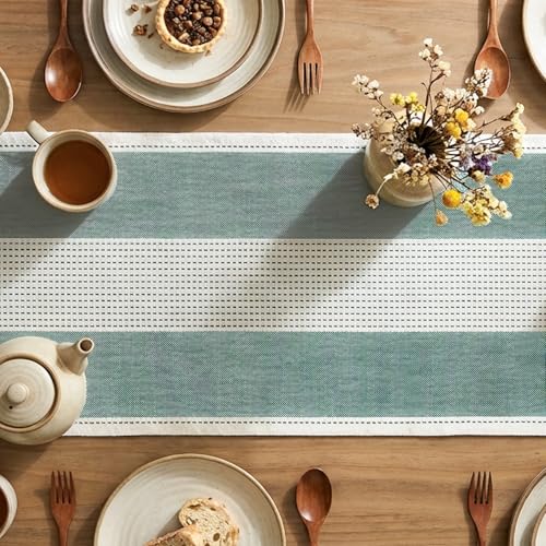 Artoid Mode Forest Green Farmhouse Rustic Table Runner 13x36 Inch for Kitchen Dining & Holiday Decor