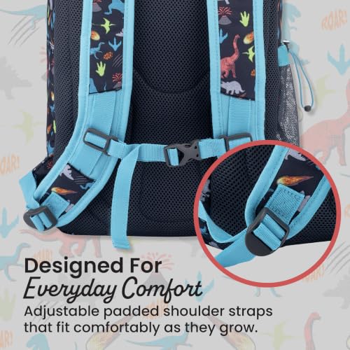 Dinosaur Kids Backpack & Insulated Lunch Bag with Padded Straps - Large
