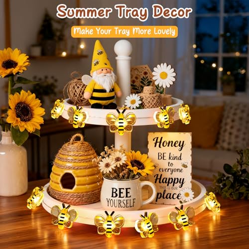 Coquimbo Bee Lights Room Decor, Christmas Gifts for Women Teen Girls Boys, 10ft 30 LED Cute Honey Bee String Fairy Lights Battery Operated, Bee Decorations for Bedroom Dorm Classroom Plants Wedding