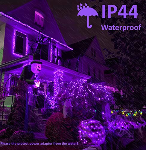 BrizLabs Purple Halloween Connectable String Lights - 78.74 ft, 240 LED, 8 Modes, Waterproof, Indoor & Outdoor Use (Variation: Purple/1)