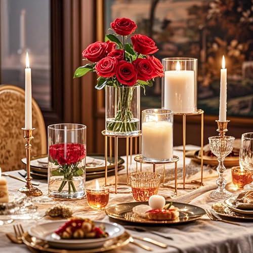 36pcs Clear Glass Vase Set - 4, 4.7, 6 Inch Tall Flower Centerpieces