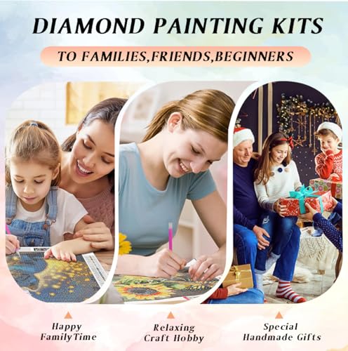 CRZMODE Christmas Candle Diamond Painting Kit 12x16 Inch for Adults & Beginners