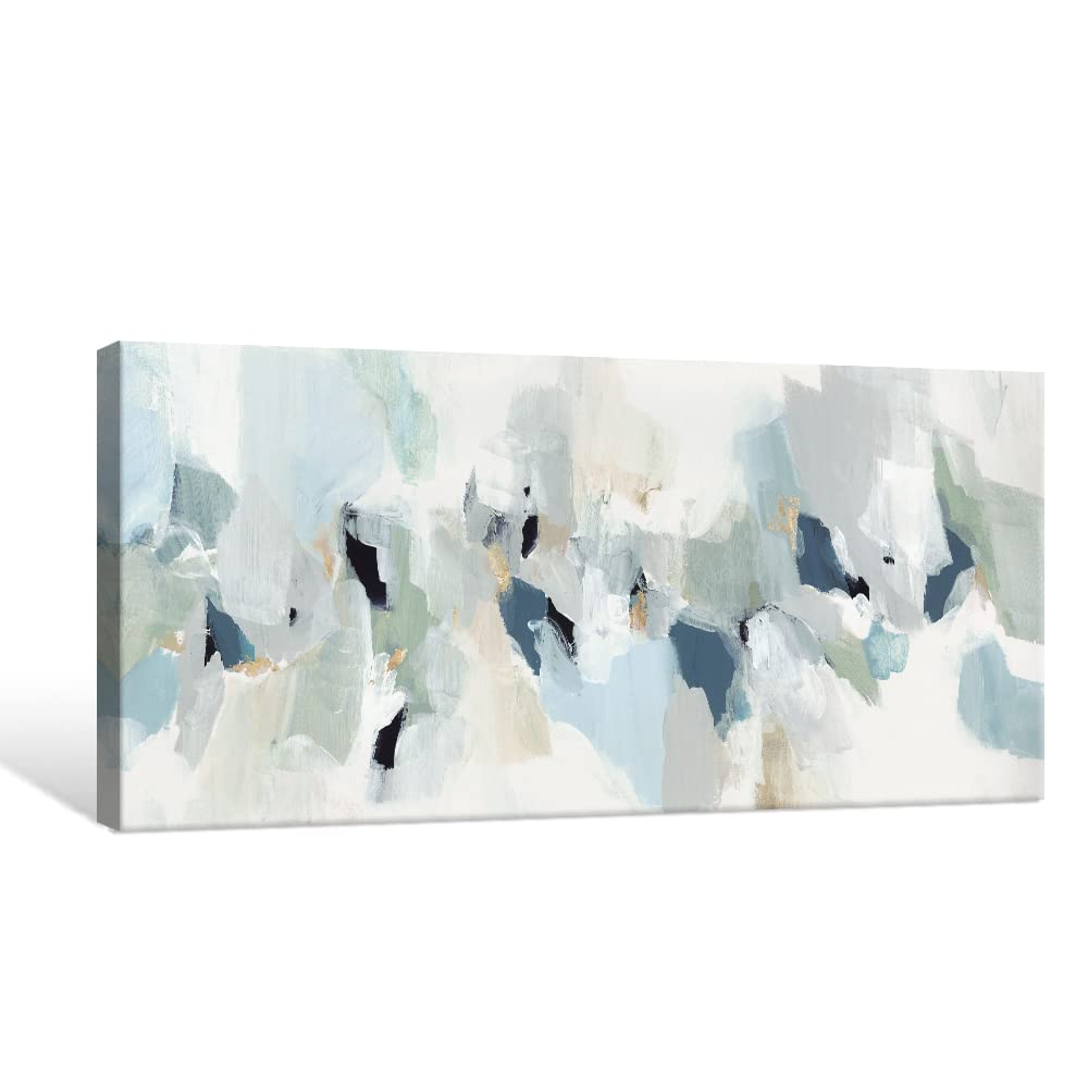 7Fisionart Navy Blue Canvas Wall Art for Living Room Grey Abstract Paintings Picture Large Framed Artwork for Bedroom Office Wal Decor Ready to Hang 40" x 20"