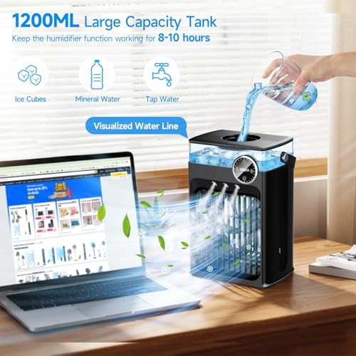 2026 New Portable Air Conditioners, 4 in 1 Evaporative Cooler with