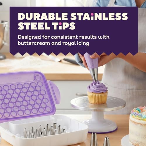 Wilton 55-Piece Cake Decorating Piping Tips Set with Case - Professional Quality