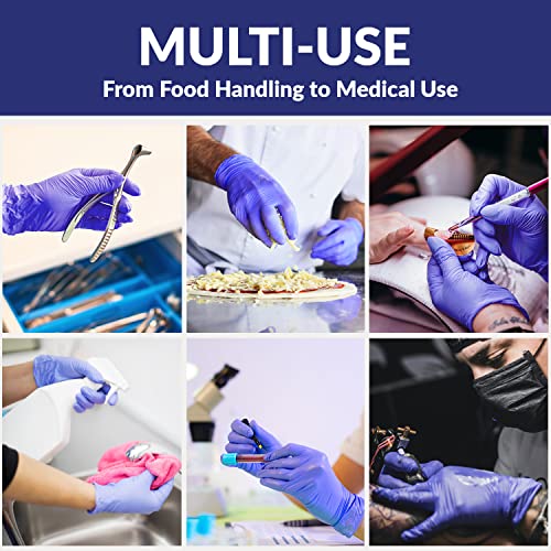 Klex Nitrile Exam Gloves Medium 10 Pack - Powder-Free, Food Safe, Latex-Free, Lavender Medical Gloves