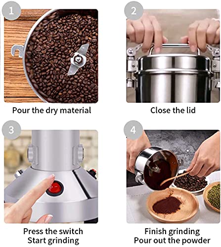 150g High-Speed Electric Grain & Spice Grinder - Stainless Steel Food Mill