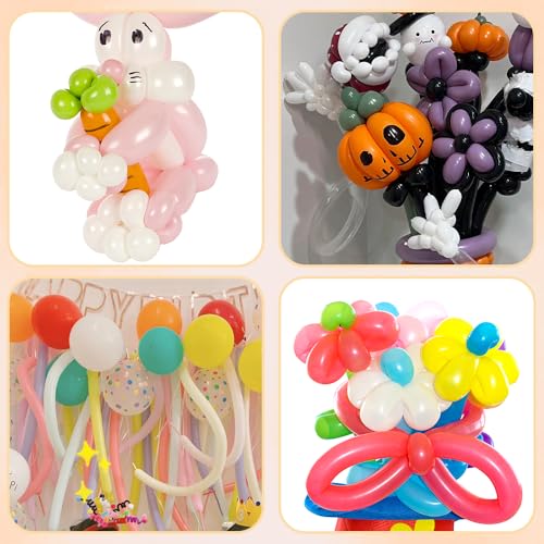 260 Balloons 100Pcs White Long Balloons for Tying Balloon Arch, Thickening Latex Twisting Balloon Animal Garland Modeling Wedding Birthday Christmas Party Decorations