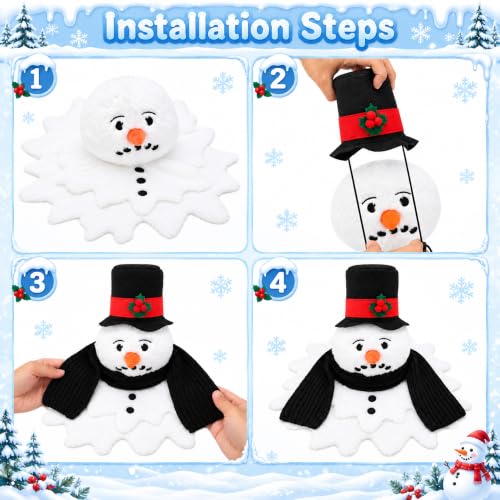 2 Pcs Christmas Plush Melting Snowman Decorations - Winter Holiday Decor