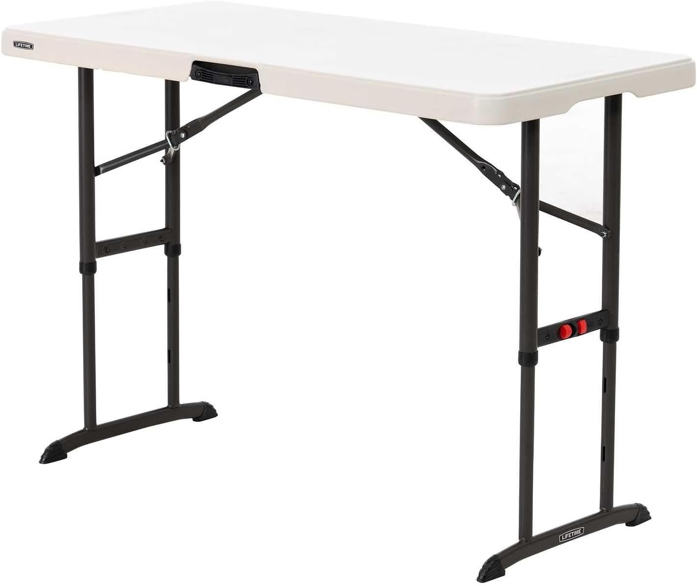 LIFETIME 80387 Adjustable Folding Table - 4-Foot Commercial Design in Almond Color