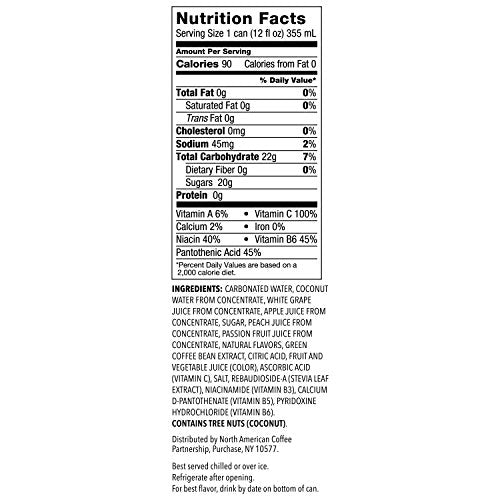 Peach Passion Fruit Starbucks Refreshers Juice Cans - Pack of 12