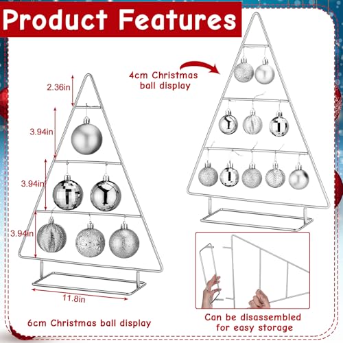 Cinnvoice 16 Inch Silver Metal Christmas Tree Ornament Stand Holder