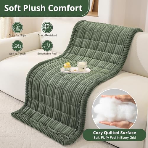 Washable Non-Slip Couch Cover for Dogs - Moss Green, 27.6 x 70.9 Inches