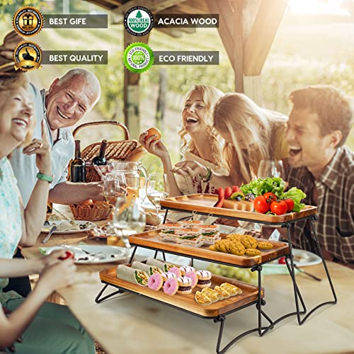 Manspdier 3 Tier Cupcake Stand and Towers Large Serving Tray for Party