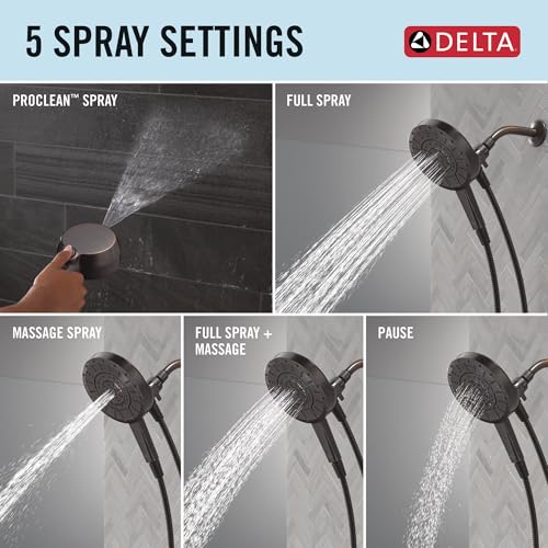 Delta In2ition 5-Setting 2-in-1 Dual Shower Head Venetian Bronze / 5-Spray