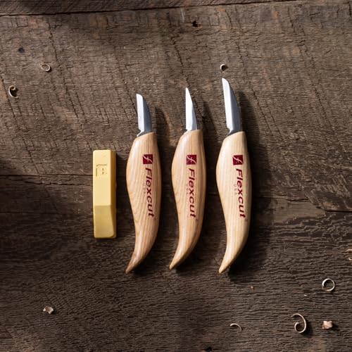 3-Piece Wood Carving Knife Set - High Carbon Steel Blades & Ergonomic Handles