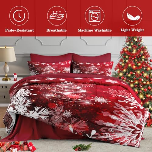 WeCozy Queen Christmas Comforter Set with Sheets - 7 Pieces (Queen / Xmas Tree 4)
