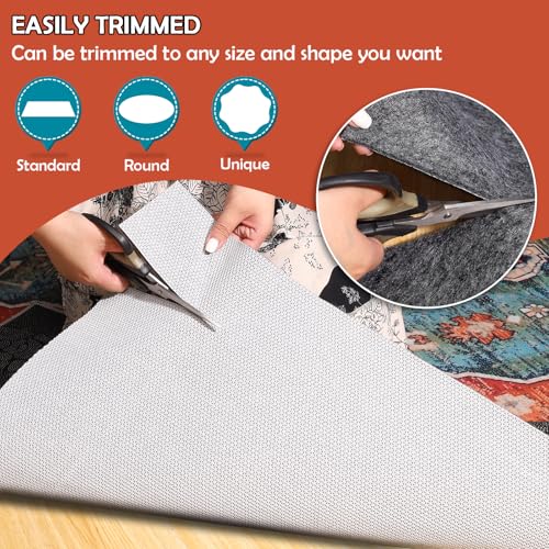 Waterproof Rug Pad, 10x14 Ft Under Area Carpet Non Slip Pads for All