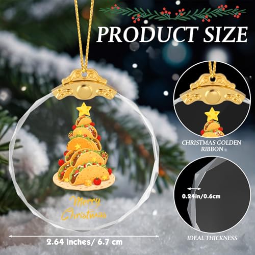 Soulchen Crystal Taco Christmas Ornament – Mexican Food Tree Decoration 2.68in