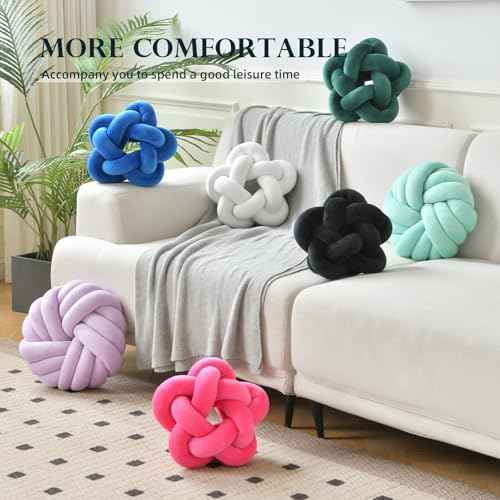 Knot Plush Throw Pillow Kids Handmade Knotted Star Pillow Soft Sofa Lumbar Cushion Stuffed Cushion Home Office Children Room Decor, Emerald Green