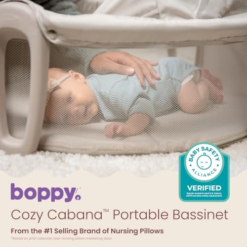 Portable Baby Bassinet with Sun Shade & Mesh Walls - Travel Bed for Newborns 0-5 Months
