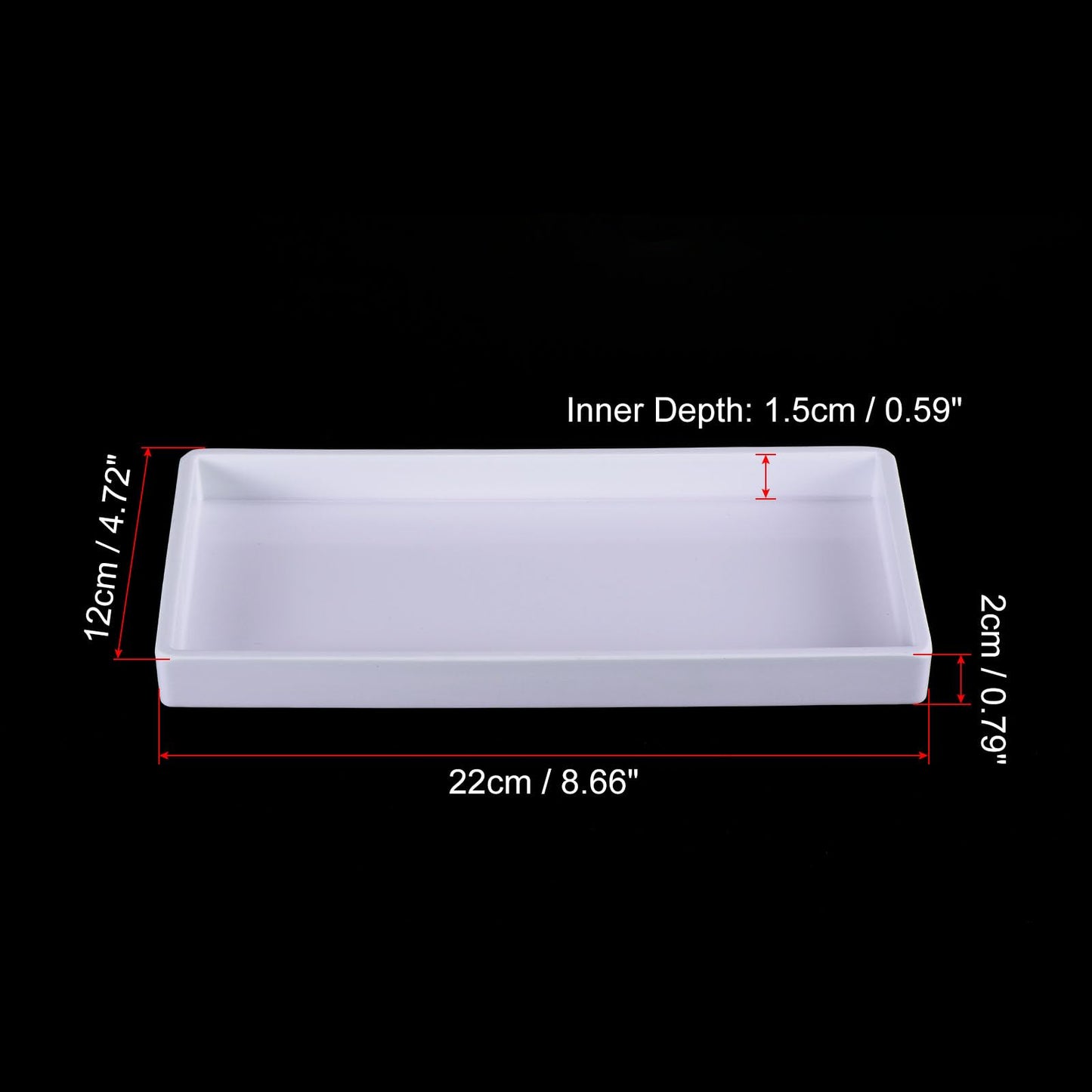 PATIKIL 15x11 Fast Food Tray, Plastic Reusable Multi-Purpose Rectangle Serving Tray Smooth Surface for Restaurant Home Kitchen, White