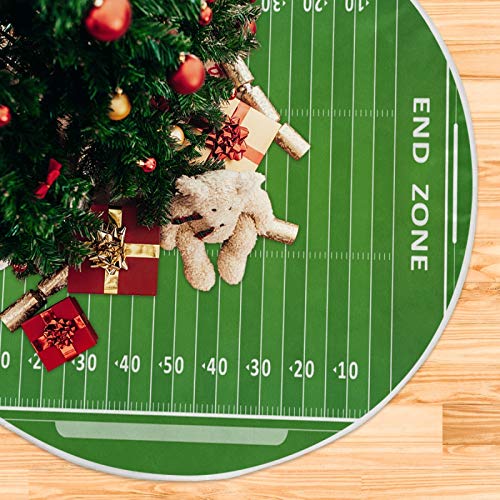 Blueangle 35.4 Inch American Football Field Christmas Tree Skirt - Soft Polyester Holiday Decor