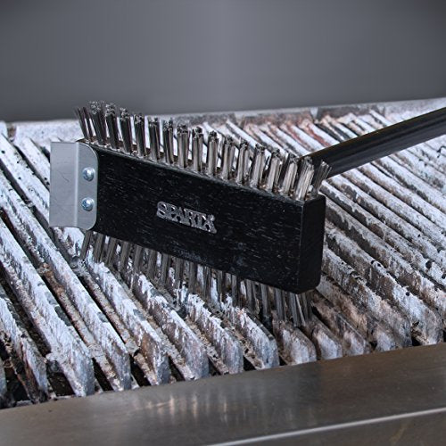Heavy-Duty Stainless Steel Grill Brush & Scraper - 30.5 Inches, Black - Variation 1