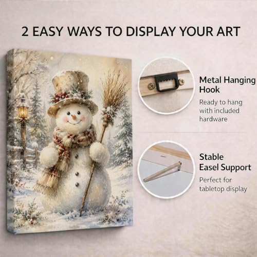 A10 Christmas Snowman Canvas Wall Art - Festive Winter Print by TTBDPB