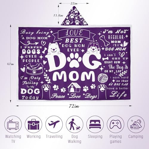 Mom’s Birthday Gift Wearable Blanket Hoodie – Dog Mom Edition by Touchbetter