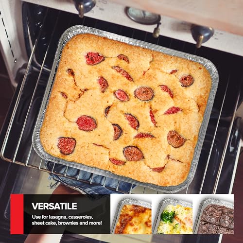 Disposable Aluminum Baking Pans with Lids 9x13 Inch - 30 Pack, Heavy Duty Food Storage & Cooking Trays (Variation of THIS listing)