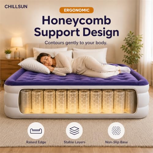 Purple King Air Mattress with Built-in Pump - 18 Inch Raised Comfort Bed