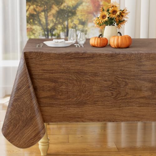 Rectangle Waterproof Vinyl Tablecloth with Flannel Backing