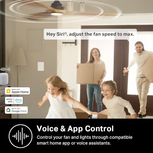 Kasa Smart Ceiling Fan Control & Dimmer Switch KS240 - Single Pole, 4 Fan Speeds & App Control