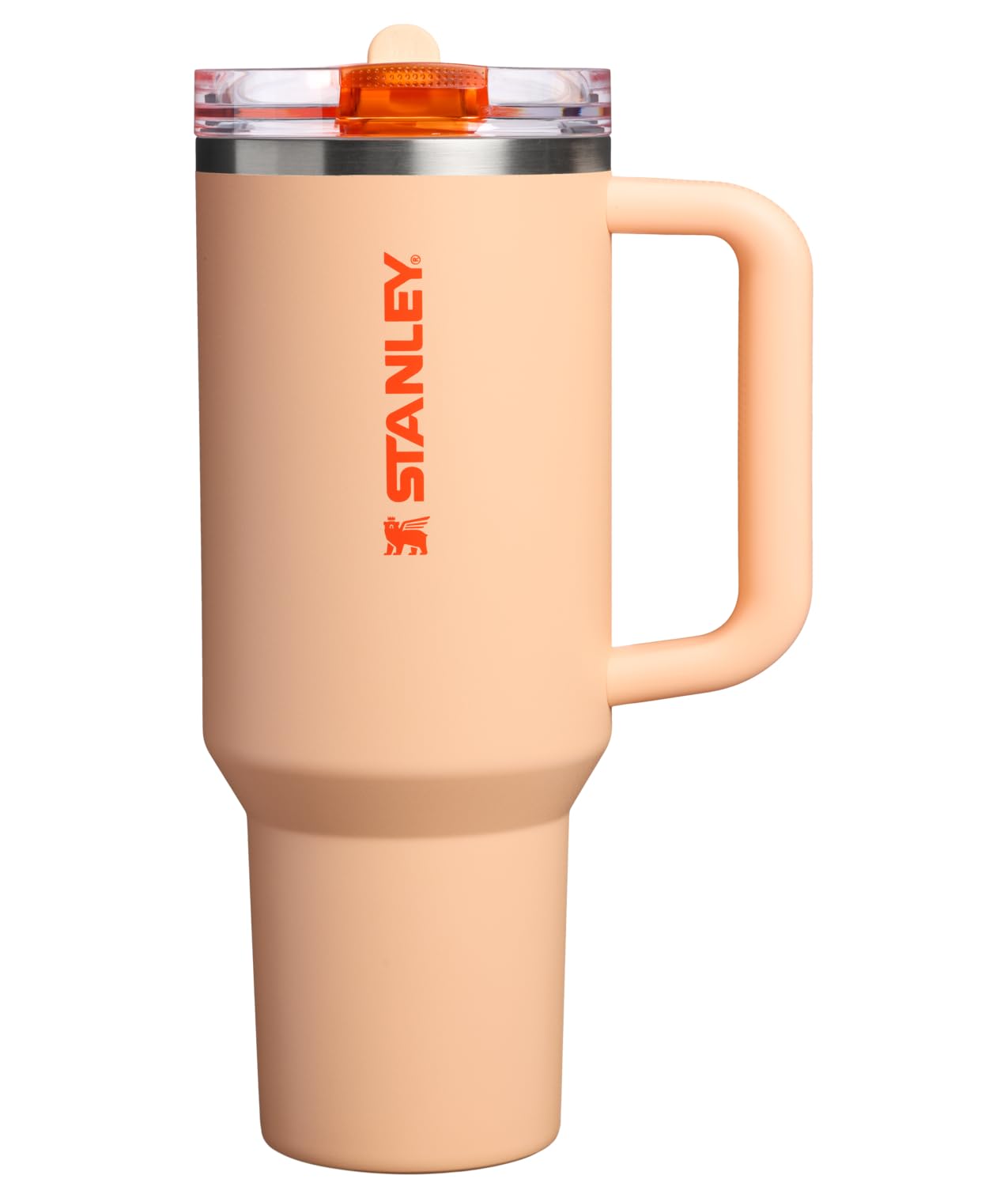 STANLEY Quencher ProTour Flip Straw Tumbler with Leakproof Lid 40 oz | Built-In Straw & Handle | Cupholder Compatible for Travel | Insulated Stainless Steel Cup | BPA-Free | Orange Sherbet