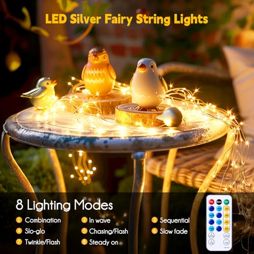 Minetom 66 Feet 200 LEDs USB Fairy String Lights with Remote, Copper