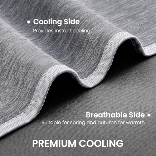 Topcee Grey King Size Cooling Blanket 90x108 for Hot Sleepers Summer Bed Cover