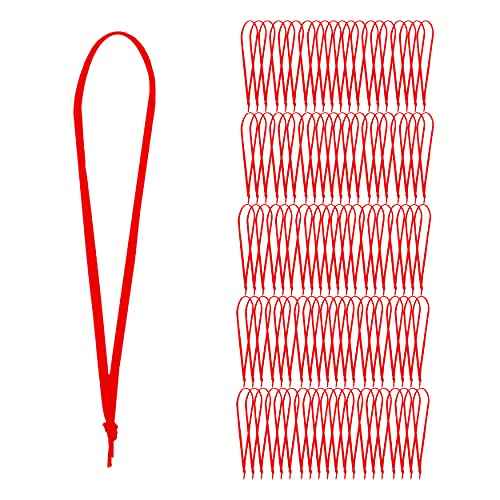 Mandala Crafts Xmas Red Ribbon Ornament Hangers - 100 Hand-Tied Thin Ribbon Loops for Christmas Tree Ornaments, Holiday Decorations, and DIY Crafts