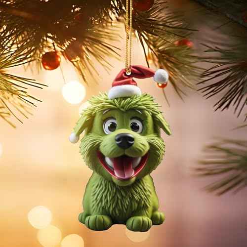 5pcs Dog Ornaments for Christmas Tree, Acrylic Flat 3D Effect, Hanging Decorations for Festival and Holiday,Dog Lover Gift 2025,Adorable Seasonal Accent & Classic Home D?cor,3 inches