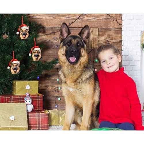 D24TIME German Shepherd Christmas Ornament - Acrylic German Shepherd Ornament for Christmas Tree Decorations Xmas Gifts for Kids Women Dog Lovers Car Home Office Hanging Decor