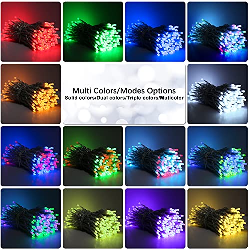 Brizled RGB Christmas Lights 200 LED 66 ft - Orange Purple Halloween on Clear Wire