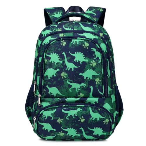 Kids Dinosaur Backpack for Boys - Lightweight School Bookbag, Water-Resistant & Durable