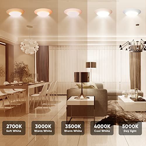 GREENLUX 7.5-Inch Flush Mount LED Disk Lights 12 Pack, Adjustable 5CCT, CRI90, 1000lm, 15W Ceiling Light