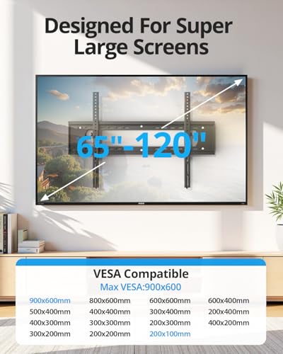 85 86 98 100 inch Heavy Duty Tilt TV Wall Mount Bracket for 65-120