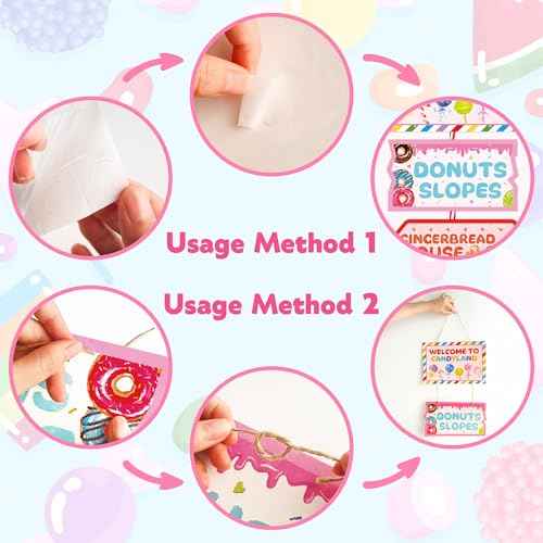 JOETMAE 20PCS Candyland Party Decorations, Welcome to Candyland Sign, Candy Land Themed Birthday Party Supplies Halloween Trunk or Treat Car Decor, Christmas Decorations