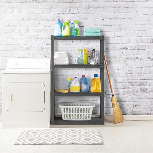 Sterilite 4 Shelf Heavy-Duty Plastic Storage & Utility Shelving Unit - Model 1
