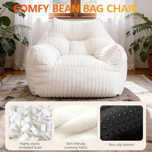 Bean Bag Chair for Adults, Comfy Bedroom, Floor Chairs Living Room,